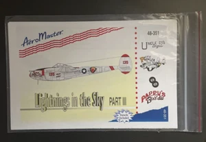 NOS 1/48 AeroMaster 48-351 Lightnings in the Sky Pt III includes 48-016 stencil - Picture 1 of 3