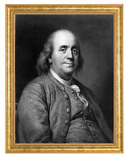 Benjamin Franklin Photograph in a Aged Gold Frame