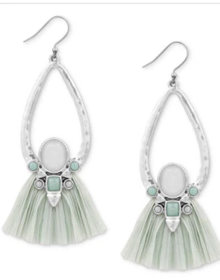 BRINCOS GOTA RÁFIA TOM PRATA MARCA SORTE US$ 29 e1 - Imagem 1 de 4