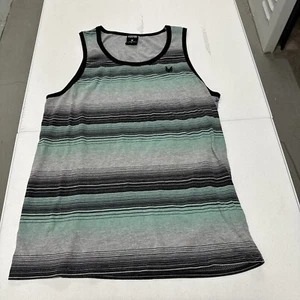 Zoo York Mens Gray Green Tank Top Striped Sleeveless Shirt Pullover Crew medium - Picture 1 of 2