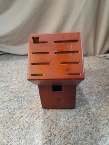 JA Henckels International 8 Slot Solid Dark Wood Knife Block Free Shipping - Picture 1 of 5