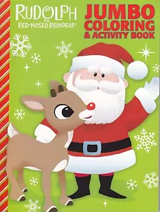 Christmas Rudolph the Red-Nosed Reindeer Coloring Book ~ Rudolph & Santa - Foto 1 di 1