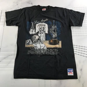 Vintage Los Angeles Raiders T Shirt Extra Large Black Graphic Print Locker Room - Picture 1 of 11