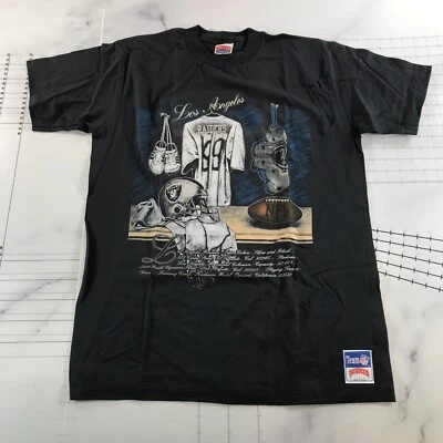 Vintage Los Angeles Raiders T Shirt Extra Large Black Graphic Print Locker Room - Image 1 of 4