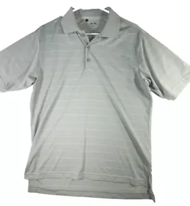 Camisa Polo Adidas Climalite Gris Blanco Rayas Para Hombre Talla Pequeña - Imagen 1 de 8