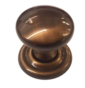 Carlisle Brass Victorian Cupboard knob on Rose- Burnished Brass FTD47DABB - Picture 1 of 3