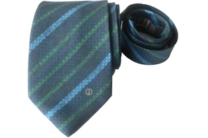 DUNHILL MEN'S TIE GREEN, BLUE/STRPED Width: 3.50" Length: 59" - Picture 1 of 3