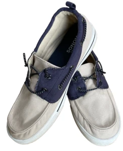 Sonoma Shoes Goods of Life Boys 5M Beige/Navy Boat Slip on Boat Shoe Loafers - Picture 1 of 12