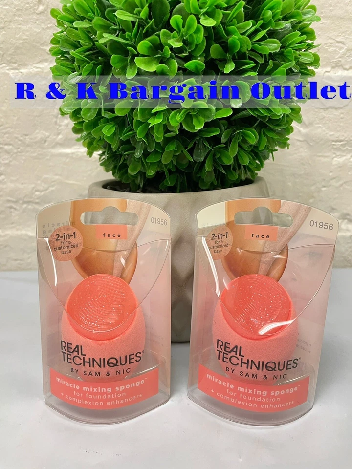 Real Techniques by Sam & Nic Miracle 混合搅拌机海绵适用于 Foundation 2 PC — 第 1/1 张图片