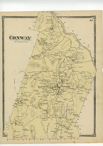 Mapa de Conway 1871, Massachusetts. del Atlas del Condado de Franklin con apellidos - original - Imagen 1 de 3