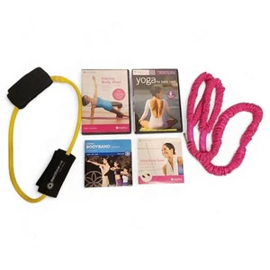 Lot of 4 Workout DVDs with Resistance Bands / Tubing – Fitness Exercise Set - Picture 1 of 3