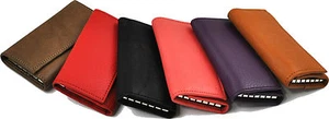 Echt weiches gefrästes Leder Schlüsseletui Etui mit 6 Haken Geldbörse 7 Farben verfügbar - Bild 1 von 28