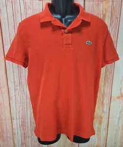 Lacoste Boys Slim Fit Polo Shirt Orange Cotton Short Sleeve Large - Picture 1 of 8