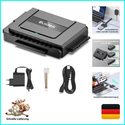 USB 3.0 zu SATA IDE Adapter, Externer IDE Festplatten Auslesen Adapter für un... - Bild 1 von 4