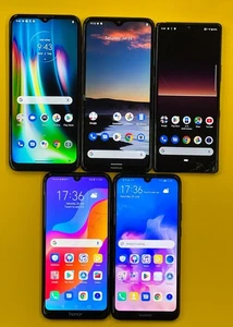 Job Lot x 5 Mixed Model Phones Nokia/Motorola – Damaged Glass *Read Description* - Picture 1 of 9