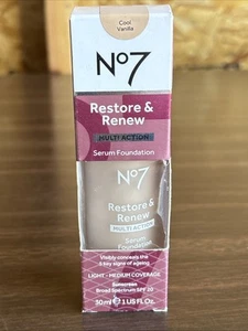 No7 Restore & Renew Multi Action Serum Foundation LSF 20, Cool Vanilla NEU! - Bild 1 von 3