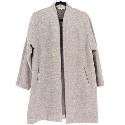 Abrigo chaqueta Madewell Stanza para mujer talla S gris espiga frente abierto mezcla de lana Foto 1 de 4