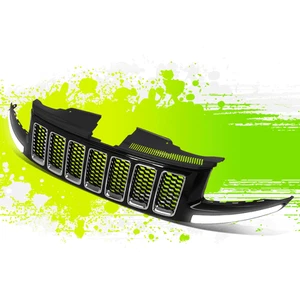 LED DRL Honeycomb Grille Style Front Bumper Grille for Jeep Grand Cherokee 14-16 - Picture 1 of 10