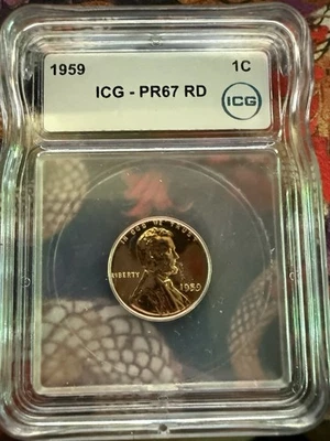 1959 Proof Lincoln Memorial Penny ICG graded PR67RD - Image 1 of 2