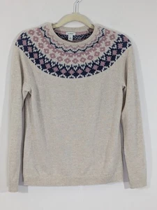 Damen L.L. Bean 100% Kaschmir Pullover Haferflocken Größe Small ID 509328 Fair Isle - Bild 1 von 9