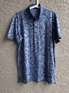 Greyson Mens Polo Golf Casual Shirt Blue Water Thistle KNOLL Embroidery Sz M NWT - Picture 1 of 8