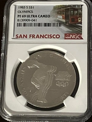 1983-S Olympic Silver Commemorative $1 NGC PF-69 Ultra Cameo San Francisco - Image 1 of 2