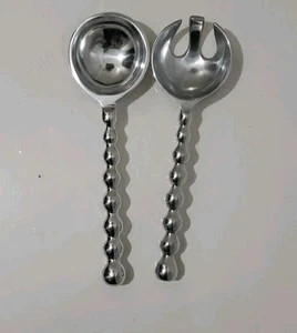 Large Pewter Salad Serving Spoon  Set - Picture 1 of 4