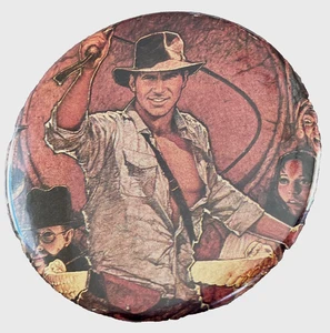 VTG 80s INDIANA JONES Raiders of the Lost Ark 2 1/2" Button Pinback Pin Badge - Picture 1 of 3