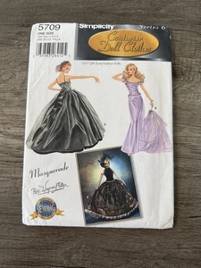 Simplicity 5709 Couturier Doll Clothes Uncut Sewing Pattern Formal Wear 15 1/2" - Picture 1 of 3