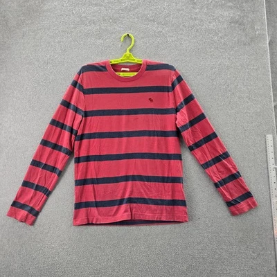 Camisa Abercrombie & Fitch Hombre L Rojo Rayas Manga Larga Foto 1 de 4