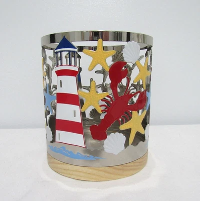 YANKEE CANDLE METAL LRG TARRO SOPORTE, FARO, LANGOSTA, NÁUTICO, PLAYA, OCÉANO Foto 1 de 3