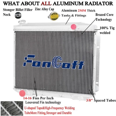 3Row Aluminum Radiator Fit 1957-1959 Ford Fairlane /Ranchero Mercury Edsel  V8; Foto 1 de 4
