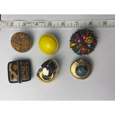 Lote de 6 Pendientes Clip Vintage Impresionantes Grandes Diseños Únicos Retro Foto 1 de 4