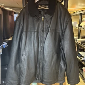 Columbia Men's Heavy Leather "Camaro" Lined Jacket Size XL/TG Full Zip - Picture 1 of 16