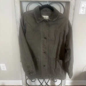 Chaqueta de Granero Eddie Bauer Y2K Vintage Verde Tostado Cuello con Cordón Para Mujer’s M - Imagen 1 de 14
