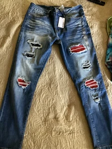 Jeans Rue 21 nuovo con etichette donna 34 30 flex invecchiato NUOVO - Foto 1 di 3