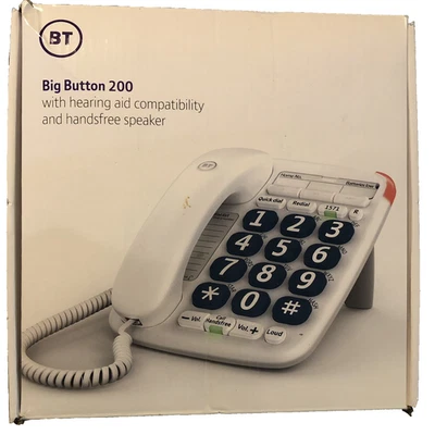 BT Big Button 200 Corded Landline House Phone, Elderly Friendly Big Buttons NEW - Image 1 of 4
