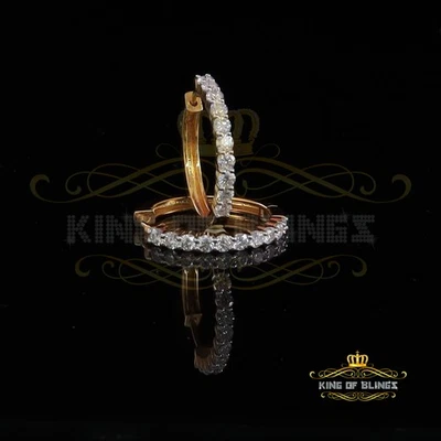 2.00ct Moissanite Yellow 925 Sterling Silver Women's Hoop Earrings - Image 1 of 4