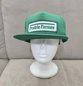 Gorra de camionero vintage para hombre Prairie Farmer verde Snapback - Imagen 1 de 6