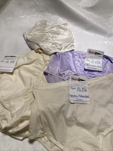 10 Vintage ShadowLine Panties Brief Elastic Nylon Ivory Sz Medium 10pr *read - Picture 1 of 4