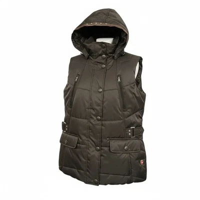 Wellensteyn Biscaya Women's Hooded Puffer Vest Sz Medium detachable Hood Quilted - Image 1 of 4