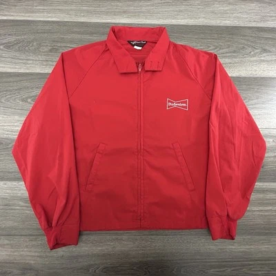 Vintage Budweiser Beer Jacket Mens Extra Large Detroit Boxy Cropped 80s 70s USA - Image 1 of 4
