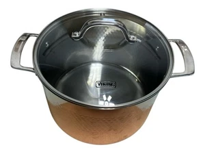 Viking 3-Ply Hammered Copper Clad 8 Qt. Stock Pot & Lid - Picture 1 of 6