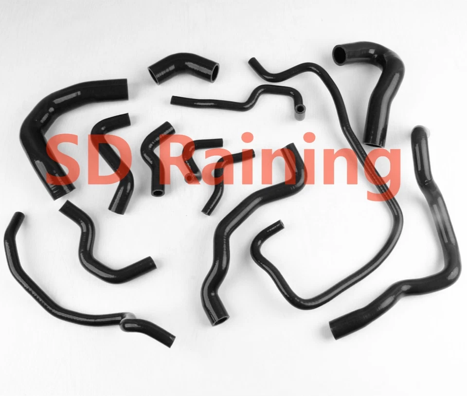 Manguera de refrigerante de radiador de silicona reforzada para Audi A4 2002-2005 3,0 L 2003 negra Foto 1 de 1