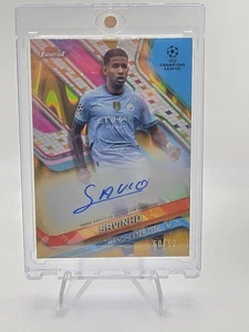 Savinho 2024-25 Topps Finest UEFA Gold Lava Refractor Auto 50/50 SSP - Bild 1 von 2