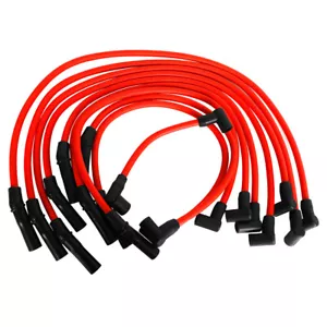 10Pcs Red 10.5mm Racing Spark Plug Wires Set for Ford 5.0L 5.8L, SB SBF 302 - Picture 1 of 8