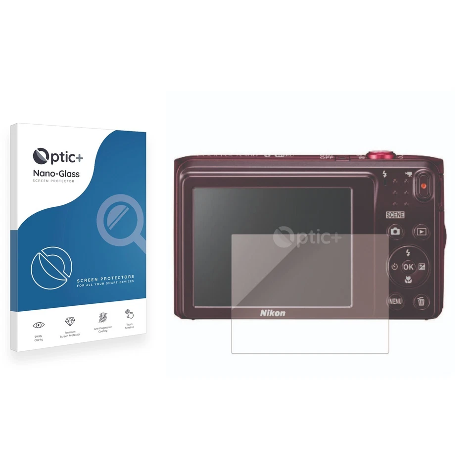 Optic+ Nano Glass Screen Protector for Nikon Coolpix L28 - Image 1 of 3