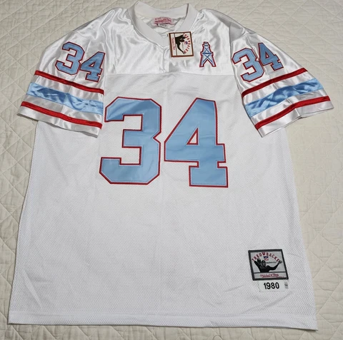 VTG Houston Oilers #34 Earl Campbell Mitchell & Ness Throwback Jersey 1980 Sz54 Cover