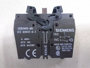 SIEMENS 3SB3403-0A PUSHBUTTON CONTACT SWITCH NEW NO BOX - Picture 1 of 1