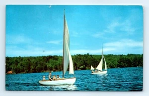 Postcard IA 1963 Boys Sailing Boats On A LakeA3 - Picture 1 of 2